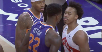 Scottie Barnes’ unfazed reaction to an angry Deandre Ayton became an instant meme