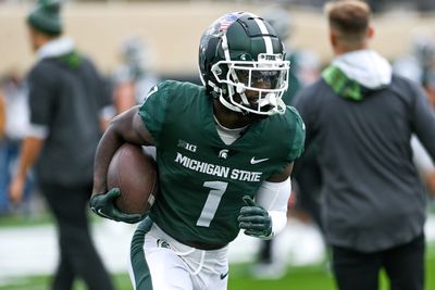 Michigan State football WR Jayden Reed showing off speed at Senior Bowl