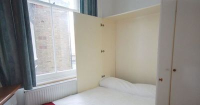 London flat for rent for £1,400 a month with bed tucked away in kitchen cupboard