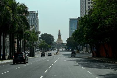 Myanmar streets empty in protest on coup anniversary