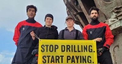 Greenpeace activist from Girvan spearheads climate change protest on board massive Shell oil platform in the Atlantic Ocean