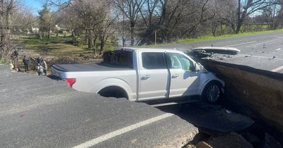 Giant sinkhole swallows truck as drivers keep ignoring road closed warnings