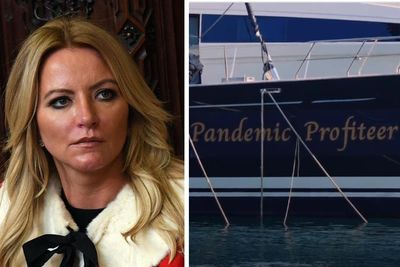 Michelle Mone's yacht 'renamed pandemic profiteer' in daring protest