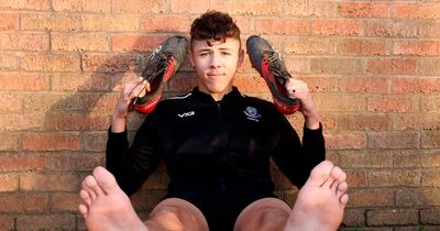Boy, 15, who's already 6ft 5in may have to quit rugby as no boots fit his size 16 feet