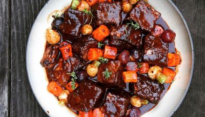 Chipotle peppers add marvelous heat to short rib and root vegetable stew