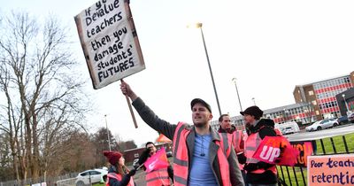 Teachers in Cardiff say they are exhausted as they go out on strike over pay and funding