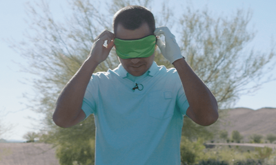 Watch: Xander Schauffele plays par 3 blindfolded, makes birdie after near hole-in-one