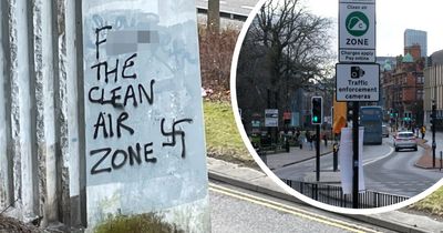 Outrage as Nazi swastika symbol sprayed in graffiti attacking Newcastle Clean Air Zone tolls