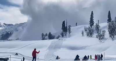 Horror as two skiers killed in terrifying avalanche that hit popular Kashmir resort