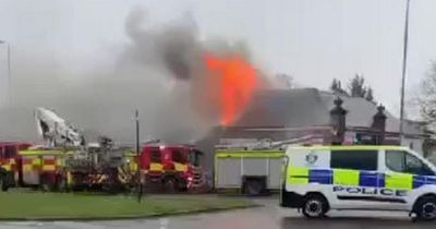 Great Western Road takeaway engulfed in flames as fire crews battle huge blaze