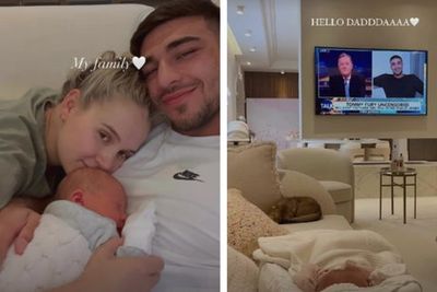 Molly-Mae Hague shares adorable video of newborn daughter Bambi watching dad Tommy Fury on TV