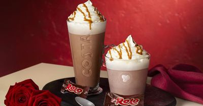 Costa Coffee launch Rolo hot chocolate and milkshake topped with caramel drizzle for Valentine's Day