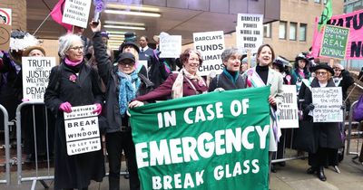 Activists gather to support ­'Barclays 7' women who broke windows at bank’s headquarters