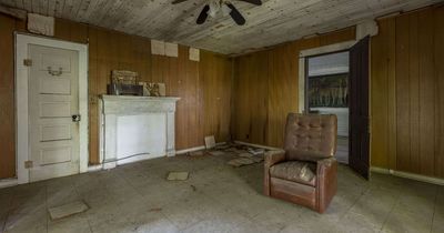 Inside creepy abandoned home of doctor with ghostly figures and family grave in yard