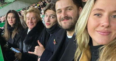 Rod Stewart enjoys Celtic win with family as new grandchild 'has no choice' in football team