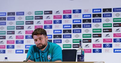 Russell Martin joined by entire coaching staff at press conference to address Swansea City's shambolic transfer window