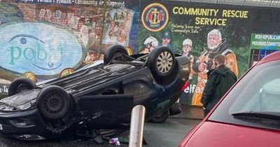 Northumberland Street Belfast crash sees woman in her 20s taken to hospital