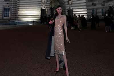 Alexa Chung wears naked dress by Huishan Zhang to Buckingham Palace party