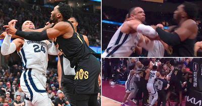 NBA clash marred by wild brawl as Donovan Mitchell ejected in ugly scenes