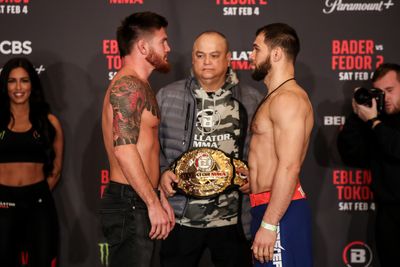 Bellator 290 ceremonial weigh-ins faceoff highlights video and photo gallery from Los Angeles