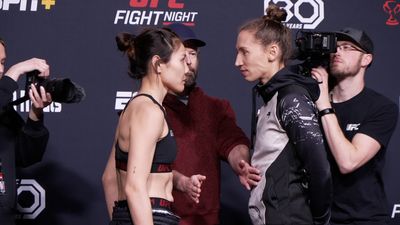 UFC Fight Night 218 faceoff highlights, photo gallery from Las Vegas