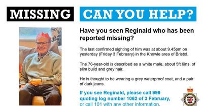 Police issue urgent 999 appeal over missing 76-year-old last seen in Knowle