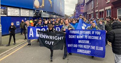 Everton fans march in protest against board ahead of Arsenal clash