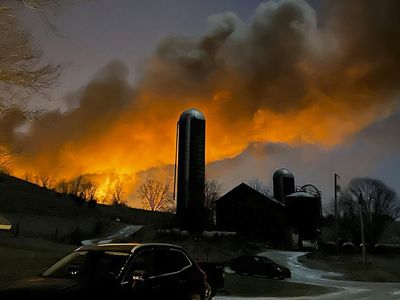 A 50-car freight train derailed in Ohio, causing a big fire and evacuations