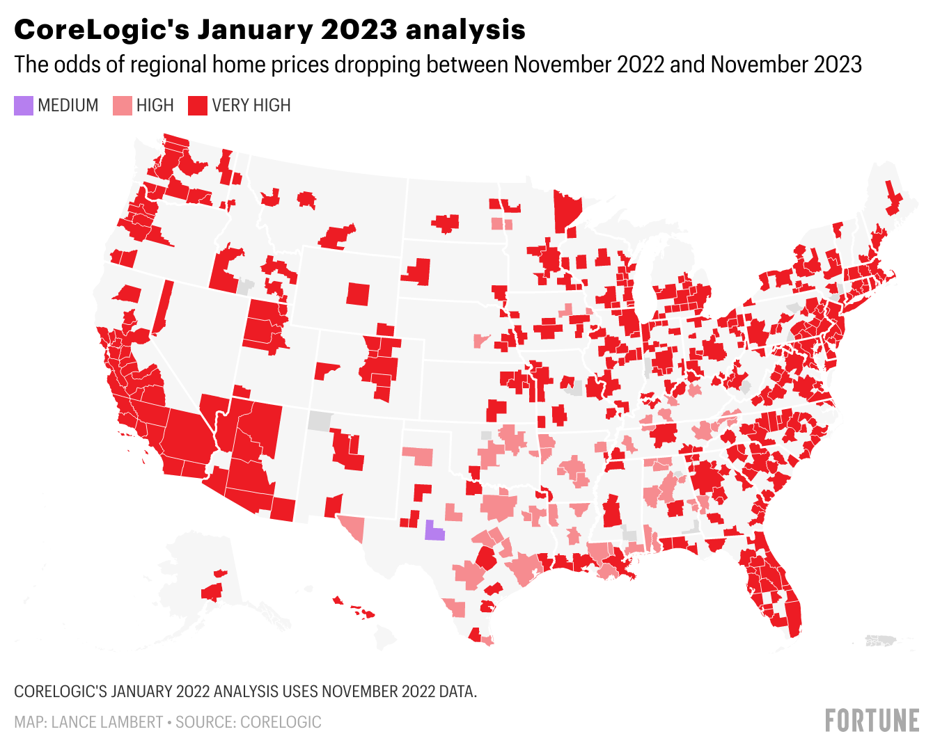 CoreLogic updates its home price risk assessment for…