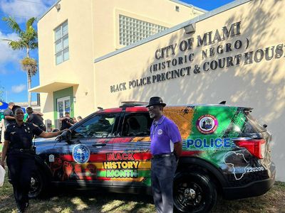 A Black History Month-themed police car in Miami draws criticism