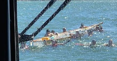 Dragon boat capsizes, 18 people rescued