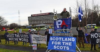 Far right hate group Patriotic Alternative clash with campaigners in protest outside Scots 'asylum seeker hotel'