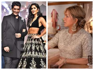 Manish Malhotra shares photos of Jennifer Aniston wearing a lehenga in 'Murder Mystery 2'; Katrina Kaif REACTS - See post