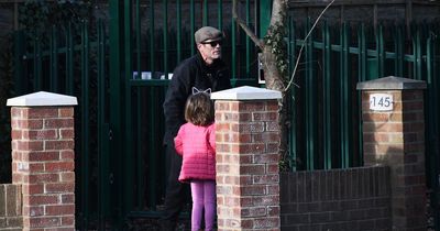 Fuming dad takes daughter to Gary Glitter's hostel to quiz cops on protecting shamed star