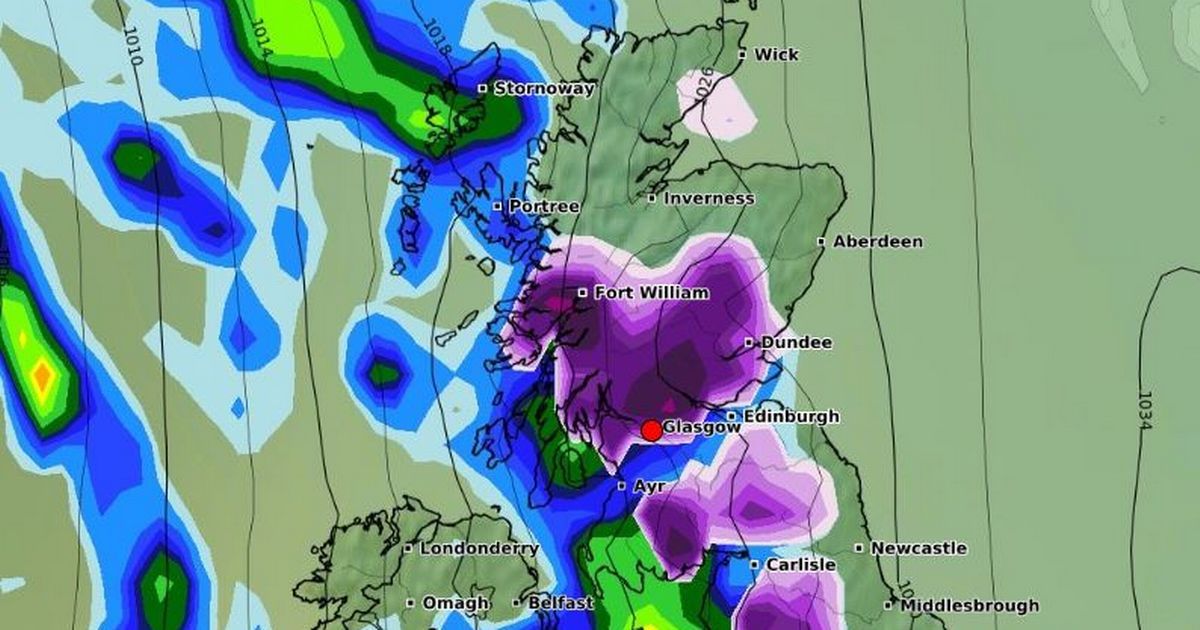 Glasgow weather map as heavy snowfall forecast across…