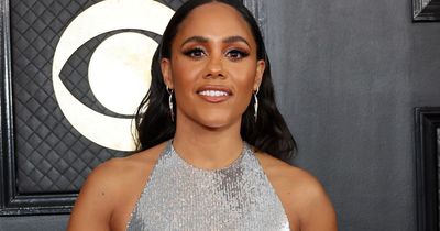 BBC Sport's Alex Scott makes surprise appearance at the Grammys in slinky silver dress