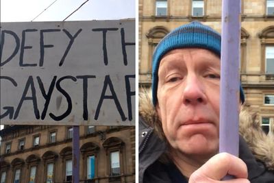 Ex-BNP official condemned over 'defy the gaystapo' sign at rally
