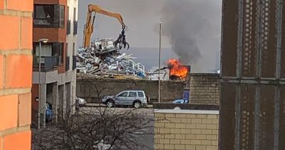 Edinburgh scrapyard bursts into flames as hero crews tackle the blaze