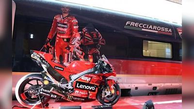 MotoGP Champ Bagnaia And Ducati Show Off New High-Speed Rail Livery