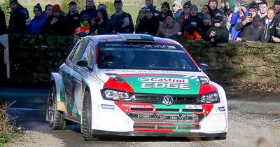 Galway rally clip shows car losing control and hitting wall in crash