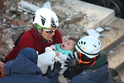 Baby pulled alive from rubble of Turkey earthquake as frantic search for survivors continues