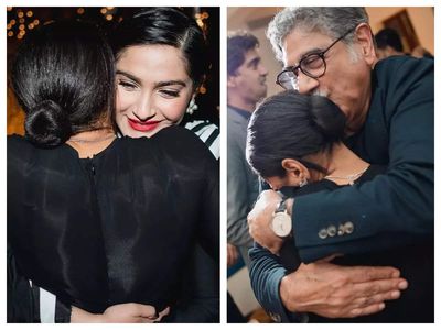 Masaba Gupta gives a tight hug to BFF Sonam Kapoor at her post-wedding bash - See photos