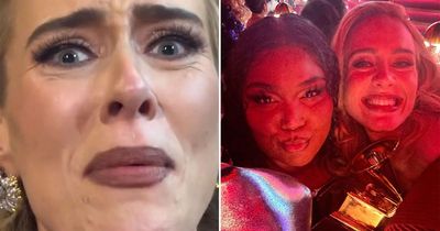 Adele seething as Lizzo captures her stunned reaction to Harry Styles' Grammy win