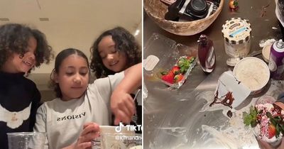 Kim Kardashian's daughter North West wreaks absolute havoc in spotless family kitchen