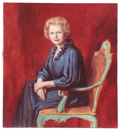 Mrs Thatcher portrait saved from the scrapheap sells for hundreds of pounds