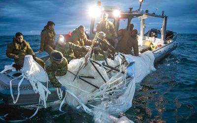 US Navy releases pictures of ‘spy balloon’ recovery