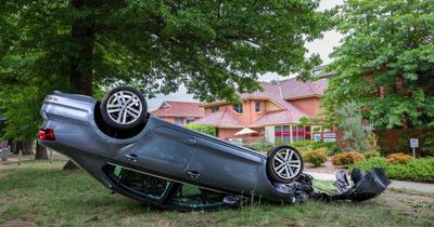 Elderly lady escapes serious injury after car flips over: police