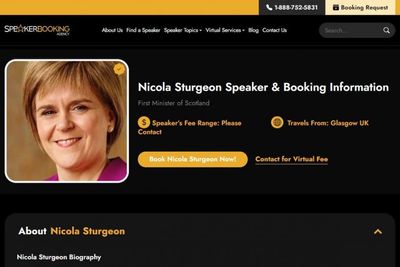 Agency listing touting Nicola Sturgeon as speaker to book for a fee is 'fake'