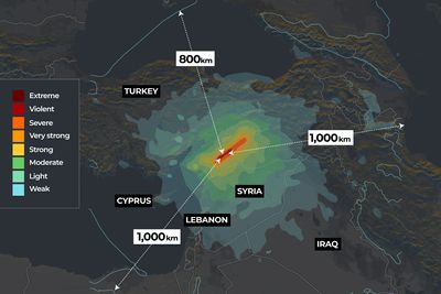 Infographic: How big were the earthquakes in Turkey, Syria?