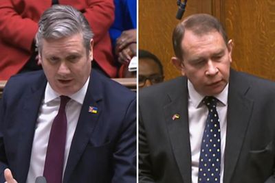 What do the Ukraine badges MPs are wearing at PMQs represent?